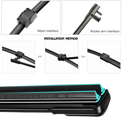 Car Windshield Wiper blades Universal Soft Double layer Rubber Frameless Bracketless Front Windscreen Brushes Washer Accessories