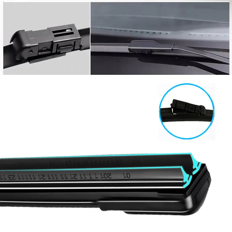 Car Windshield Wiper blades Universal Soft Double layer Rubber Frameless Bracketless Front Windscreen Brushes Washer Accessories