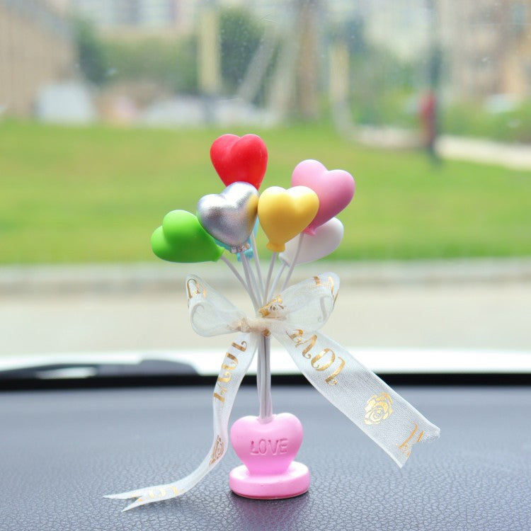 Cartoon Couples Car Decoration Model Cute Figure Figurines Balloon Ornament Auto Interior Dashboard Accessories For Girls Gifts E1