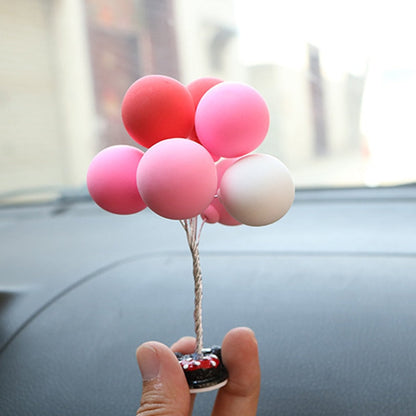 Cartoon Couples Car Decoration Model Cute Figure Figurines Balloon Ornament Auto Interior Dashboard Accessories For Girls Gifts Gradient pink