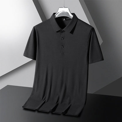 Casual Summer Short Sleeve Solid Black White Polo Shirt Brand Fashion Clothes For Men Oversize 188 4