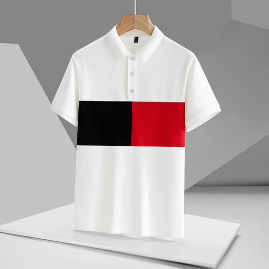 Casual Summer Short Sleeve Solid White Black Polo Shirt Brand Fashion Clothes For Men Oversize