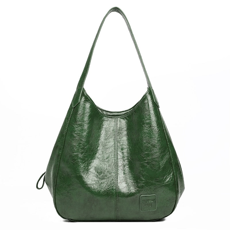 Casual Women Handbag Purse Large Capacity Tote Bag High Quality Lady Bag Vintage Hobo Bag Soft Patchwork Shoulder Bag Brown green China