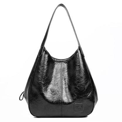 Casual Women Handbag Purse Large Capacity Tote Bag High Quality Lady Bag Vintage Hobo Bag Soft Patchwork Shoulder Bag Brown black China