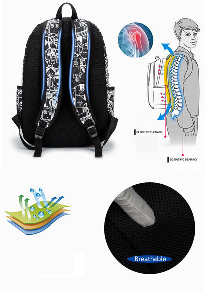 Children Printing School Backpack Large-Capacity Orthopedic Schoolbag For Boys Girls Laptop Backpacks Teenage Nylon School Bags