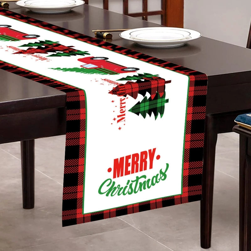 Christmas Table Runner TableCloth Merry Christmas Decoration for Home Xmas Ornament Navidad Noel Natal Gifts New Year