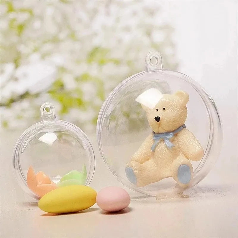 Clear Christmas Ball Transparent Fillable Bauble Xmas Tree Hanging Ornament Pendant Christmas Decorations For Home Kids Gift Box