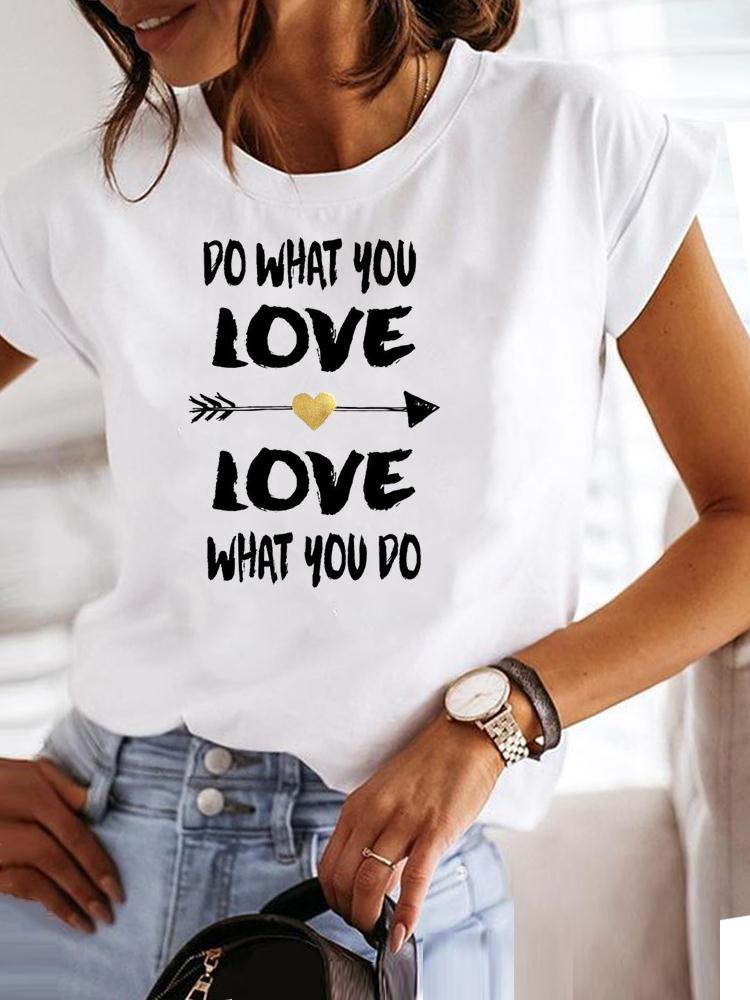 Clothing Fashion Tee Women T-shirt Summer Short Sleeve Print Clothes Music Sweet Trend Cute Graphic T Shirt Female Top MGQ30024