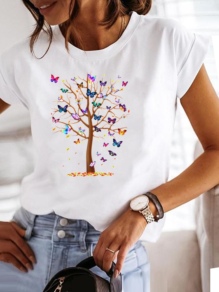 Clothing Fashion Tee Women T-shirt Summer Short Sleeve Print Clothes Music Sweet Trend Cute Graphic T Shirt Female Top