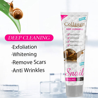 Collagen Snail Exfoliating Gel Gently Cleanses Pores Moisturizing Skin Anti Acne Remove Blackhead Face Peeling Cleanser 100ml