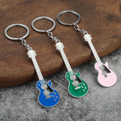 Creative Musical Instrument Pendant Event Gift Bag Pendant Metal Lacquer Guitar Keychain