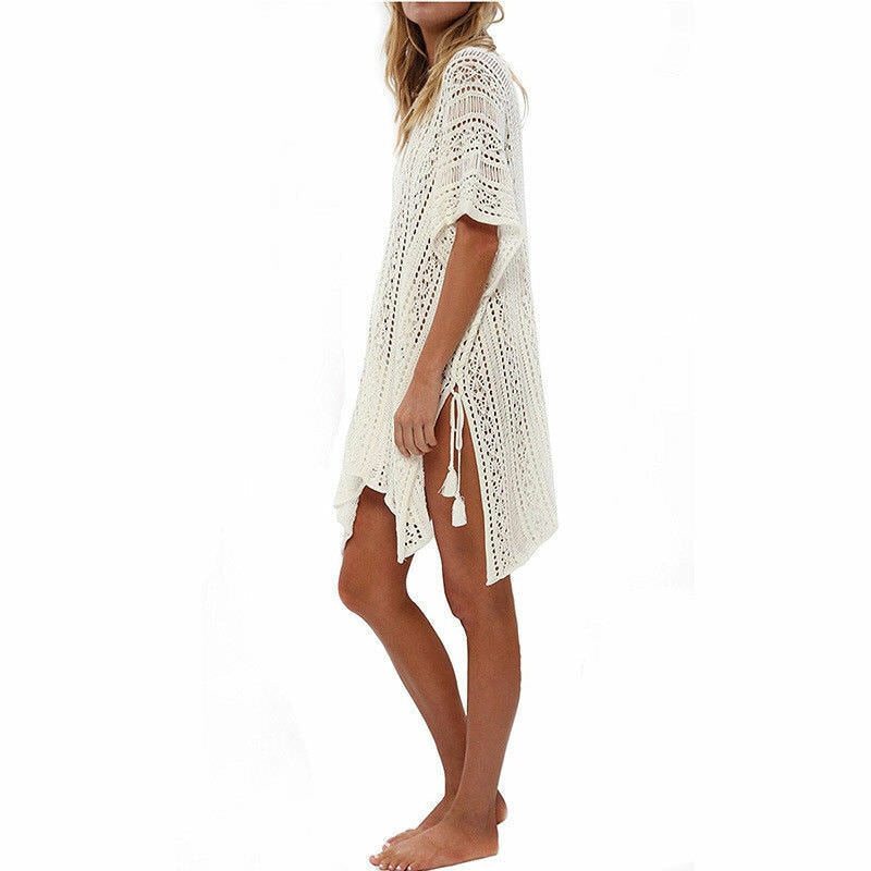 Crochet Beach Robe Shawl Beach Cover Up 2023 Sexy Swimwear Cutout Cover Up Women Kaftan Ladies Summer Swimwear Cover Ups