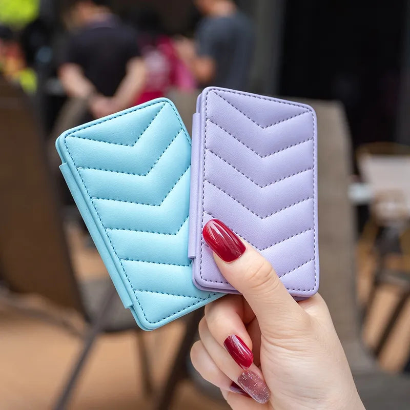 Cute Card Bag Can Be Pasted On The Mobile Phone Case Little Fragrance Macaron Color Card Bag With Buckle