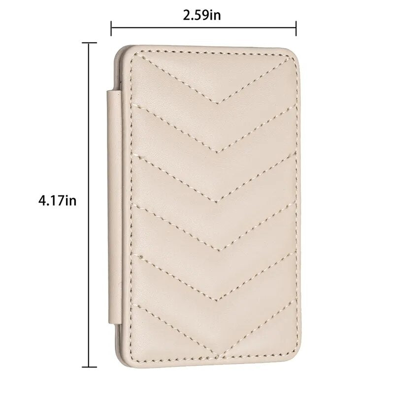 Cute Card Bag Can Be Pasted On The Mobile Phone Case Little Fragrance Macaron Color Card Bag With Buckle BL BFK02-Beige