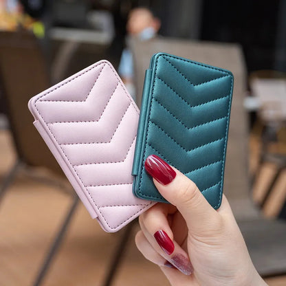 Cute Card Bag Can Be Pasted On The Mobile Phone Case Little Fragrance Macaron Color Card Bag With Buckle