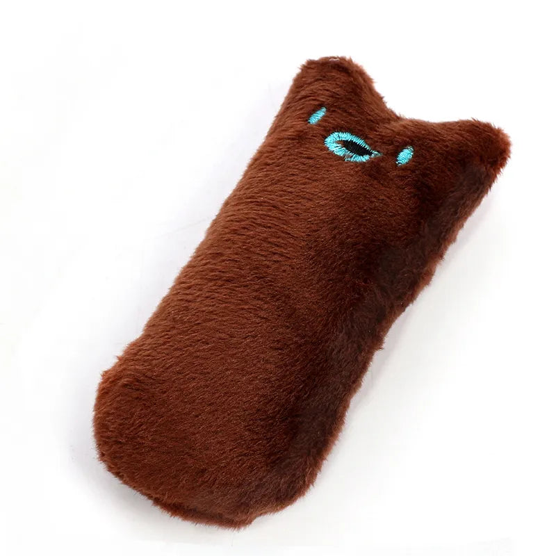 Cute Cat Toys Funny Interactive Plush Cat Toy Mini Teeth Grinding Catnip Toys Kitten Chewing Squeaky Toy Pets Accessories 03 brown
