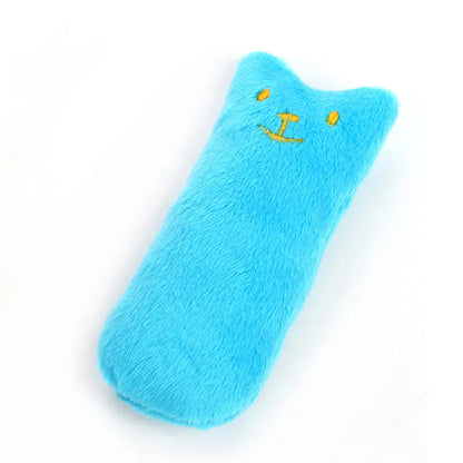 Cute Cat Toys Funny Interactive Plush Cat Toy Mini Teeth Grinding Catnip Toys Kitten Chewing Squeaky Toy Pets Accessories 03 blue