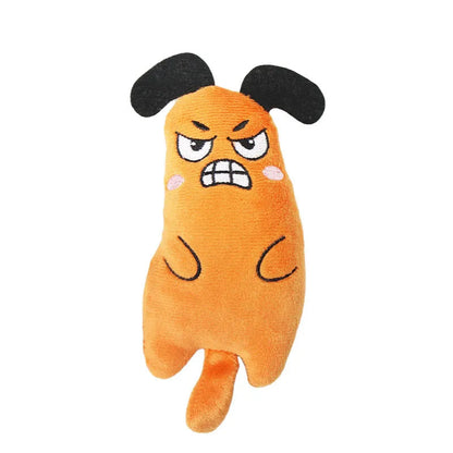 Cute Cat Toys Funny Interactive Plush Cat Toy Mini Teeth Grinding Catnip Toys Kitten Chewing Squeaky Toy Pets Accessories 02 orange