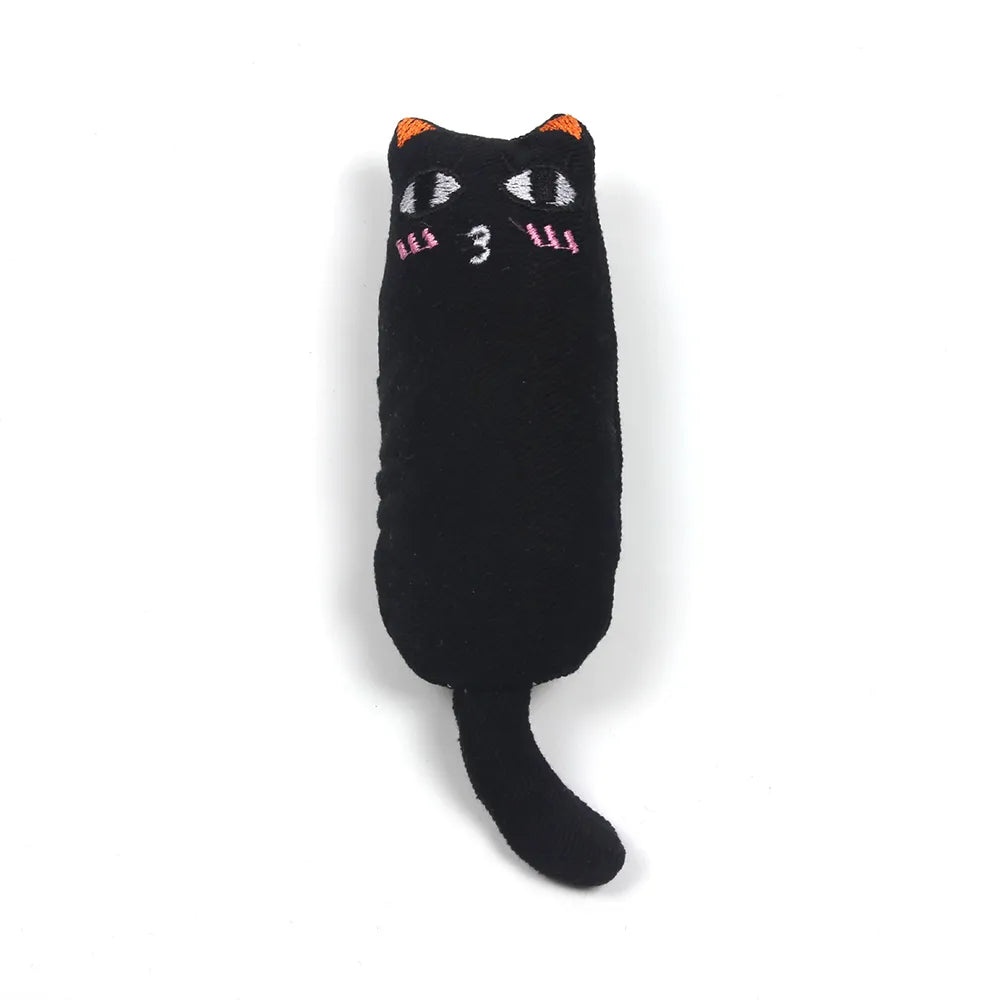 Cute Cat Toys Funny Interactive Plush Cat Toy Mini Teeth Grinding Catnip Toys Kitten Chewing Squeaky Toy Pets Accessories 01 black