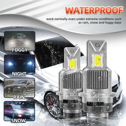 D4S D4R D2R D2S LED Headlight Bulbs 6000K White Conversion Kit Plug and Play Xenon HID Light Replacement CANBus Error Free