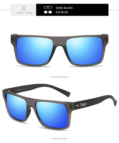 DUBERY Carbon Fiber Sunglasses Vintage Polarized Men's Sun Glasses For Men Driving Black Square Oculos Male 6 Colors Model 500