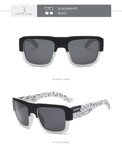 DUBERY Design Polarized Black Sunglasses Men's Shades Women Male Sun Glasses For Men Retro Cheap Designer Oculos UV400 720 C3 Polarized D720