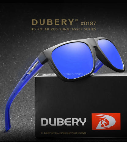 DUBERY Design Polarized HD Sunglasses Men Driver Shades Male Sun Glasses For Men Summer Mirror Square Oculos UV400 187