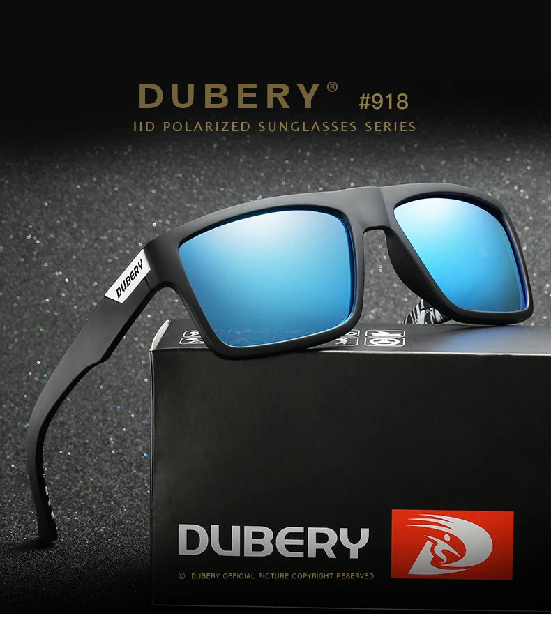 DUBERY Design Polarized Sunglasses Men Driver Shades Male Vintage Sun Glasses For Men Spuare Colorful Summer UV400 Oculos
