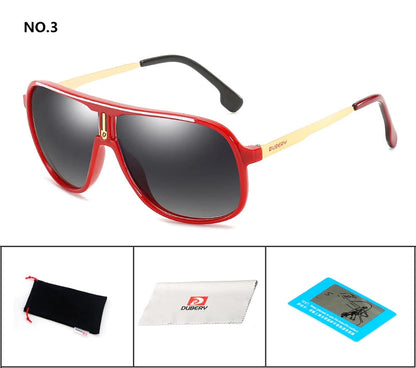 DUBERY Men Driving Sunglasses Pilot Polarized Fishing Sun Glasses Outdoor Travel Goggle Shades Male 100%UV Protection Metal Legs C3 D107
