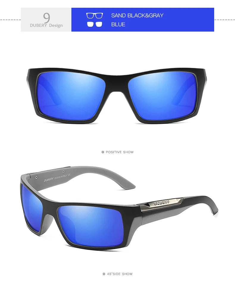 DUBERY Men's Casual Sports Style Sunglasses Polarized Lens Change Vision Block Dazzling Glare UV400 Sunglasses D186