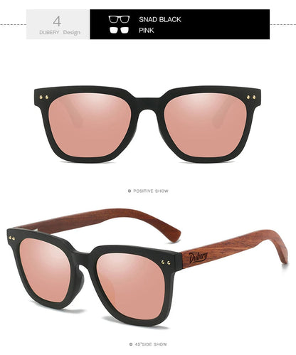 DUBERY Natural Wooden Sunglasses Men Polarized Fashion Sun Glasses Original Wood Oculos De Sol Masculino UV400 117