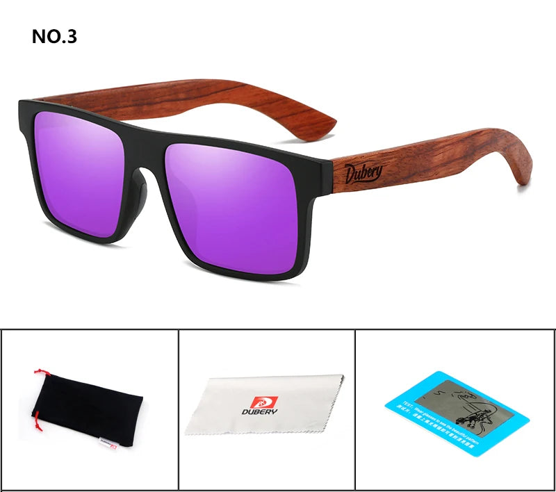 DUBERY Natural Wooden Sunglasses Men Polarized Fashion Sun Glasses Original Wood Oculos De Sol Masculino UV400 833 C3 D833