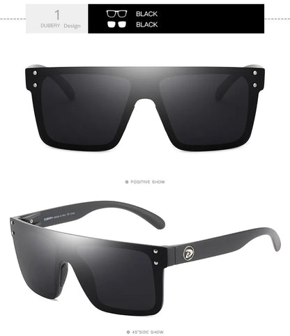 DUBERY Vintage Sunglasses Polarized Men's Sun Glasses For Men Square Shades Driving Black Retro Oculos Male 9 Colors Model 104