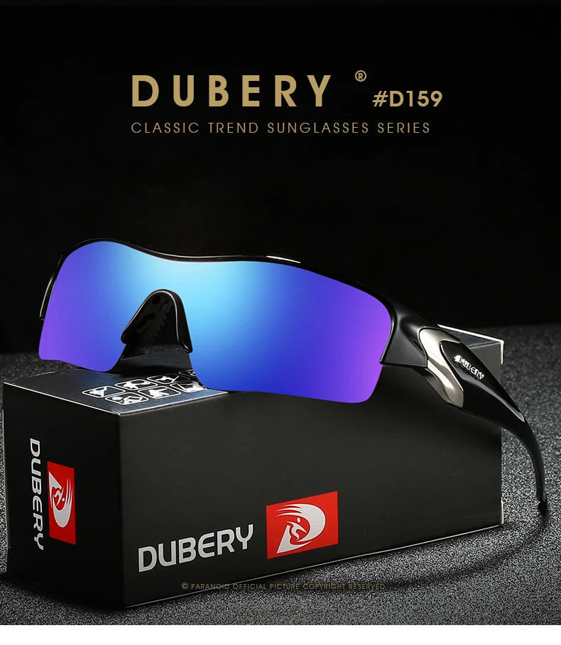 DUBERY Polarized One Piece Lens Men Glasses Polarized Black Driver Sunglasses UV400 Shades Retro Fashion Sun Glass For Men Model