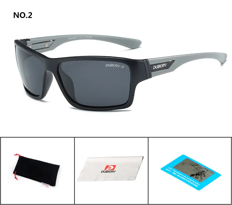 DUBERY Polarized Sunglasses Men Women Driving Sport Sun Glasses For Men High Quality Cheap Luxury Brand Designer Oculos 2071 C2 Polarized D2071