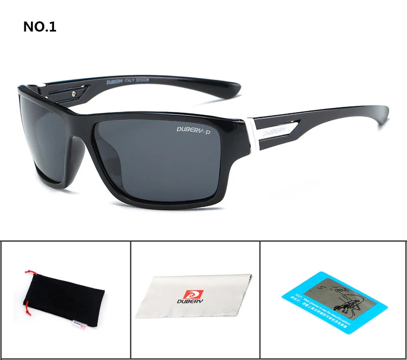 DUBERY Polarized Sunglasses Men Women Driving Sport Sun Glasses For Men High Quality Cheap Luxury Brand Designer Oculos 2071 C1 Polarized D2071