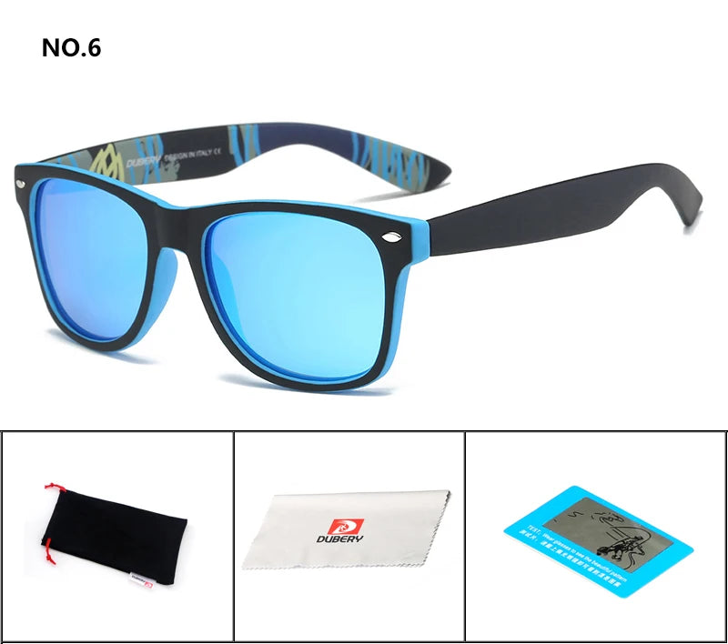 DUBERY Polarized Sunglasses Men Women Driving Sun Glasses For Men Retro Sport Luxury Brand Designer Oculos UV400 D728 C6 D728