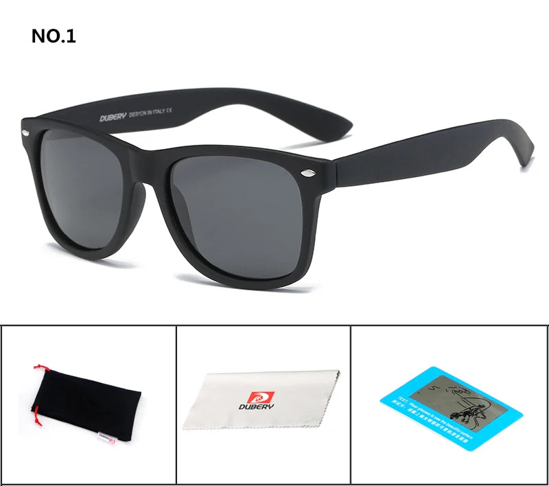 DUBERY Polarized Sunglasses Men Women Driving Sun Glasses For Men Retro Sport Luxury Brand Designer Oculos UV400 D728 C1 D728
