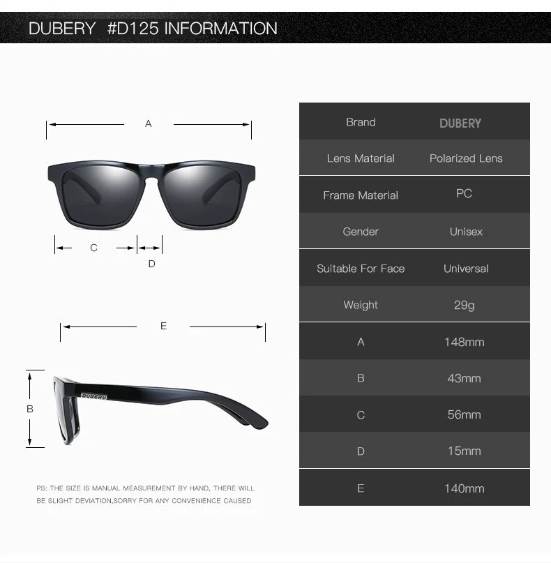 DUBERY Polarized Sunglasses Men's Driving Shades Male Sun Glasses For Men Retro Cheap 2020 Luxury Brand Designer Oculos D125