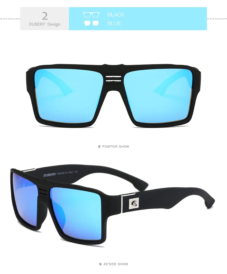 DUBERY Polarized Sunglasses Men's Retro Male Goggle Colorful Sun Glasses For Men Fashion Brand Luxury Mirror Shades Oculos 729