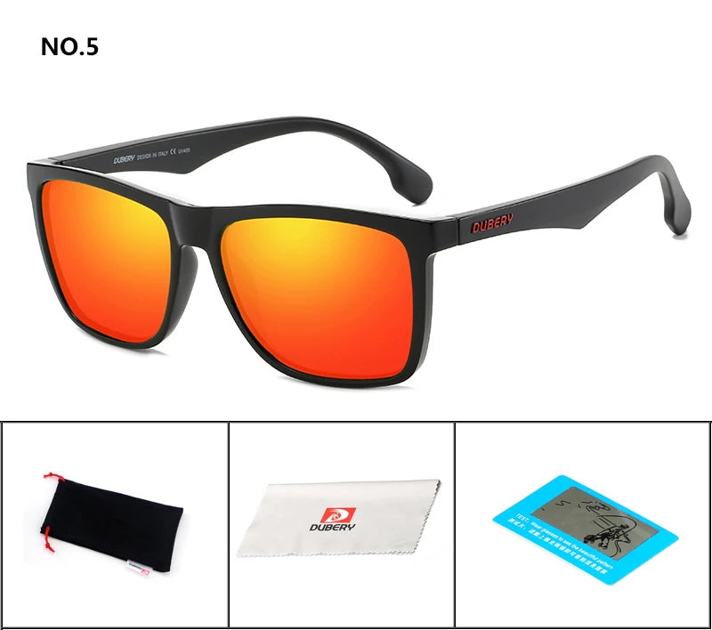 DUBERY Square Men's Summer UV Polarized Sunglasses Brand Designer Driving Driver Mirror Sunglass Male Shades For Men Oculos D150 C5 D150