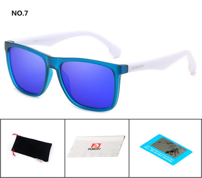 DUBERY Square Men's Summer UV Polarized Sunglasses Brand Designer Driving Driver Mirror Sunglass Male Shades For Men Oculos D150 C7 D150