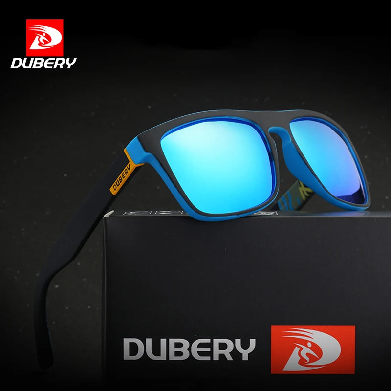 DUBERY Vintage Sunglasses Polarized Men's Sun Glasses For Men Driving Black Square Oculos Male 10 Colors Model UV400 731