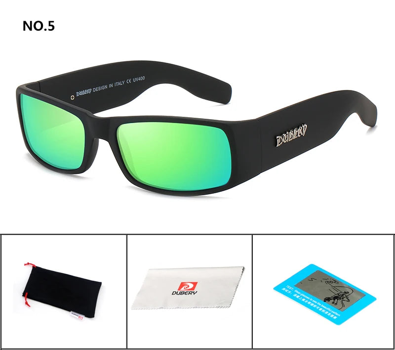 DUBERY Vintage Sunglasses Polarized Men's Sun Glasses For Men Driving Black Square Oculos Male 8 Colors Model 165 C5 D165