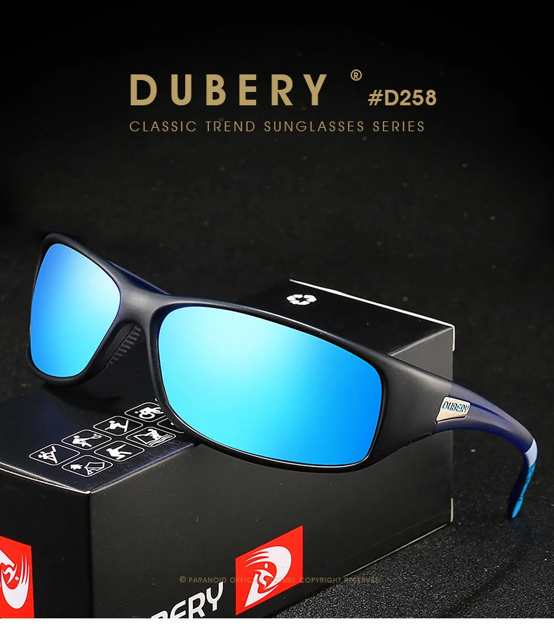 DUBERY Vintage Sunglasses Polarized Men's Sun Glasses For Men Driving Black Square Oculos Male 8 Colors Model D258