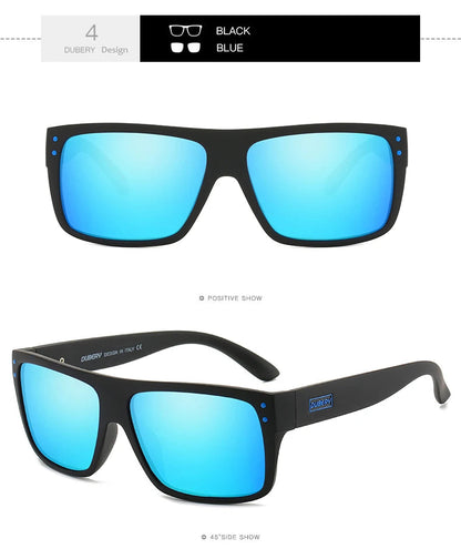 DUBERY Vintage Sunglasses Polarized Men's Sun Glasses For Men Driving Black Square Oculos Male 8 Colors Model D911