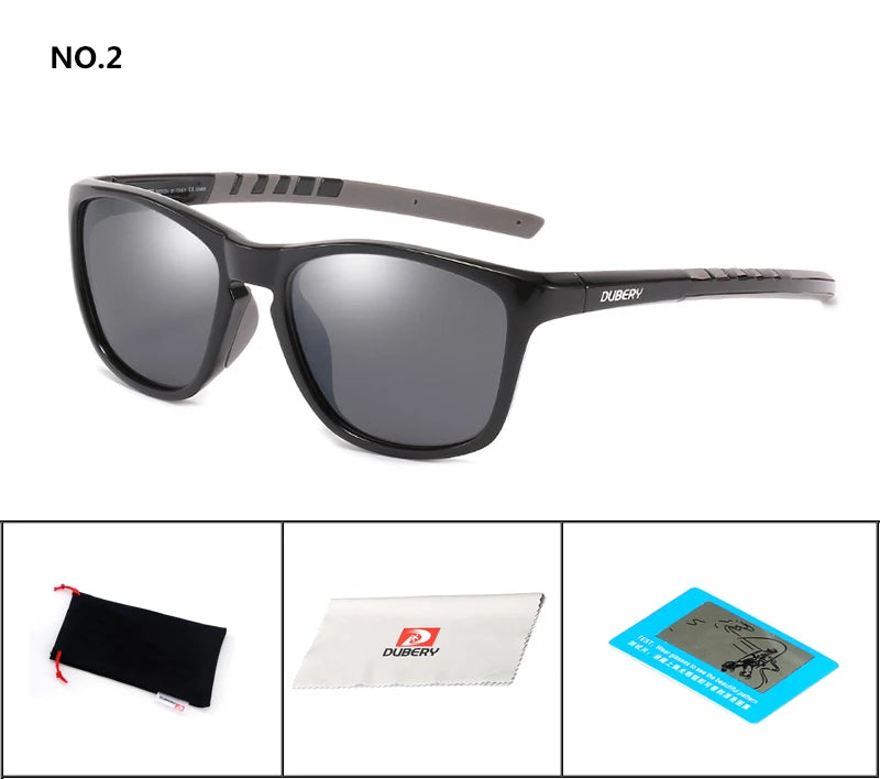 DUBERY Vintage Sunglasses Polarized Men's Sun Glasses For Men Driving Black Square Oculos Male 9 Colors Model 202 C2 D202