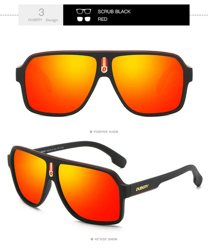DUBERY Vintage Sunglasses Polarized Men's Sun Glasses For Men Square Driving Black Goggles Oculos Male 7 Colors Model 103