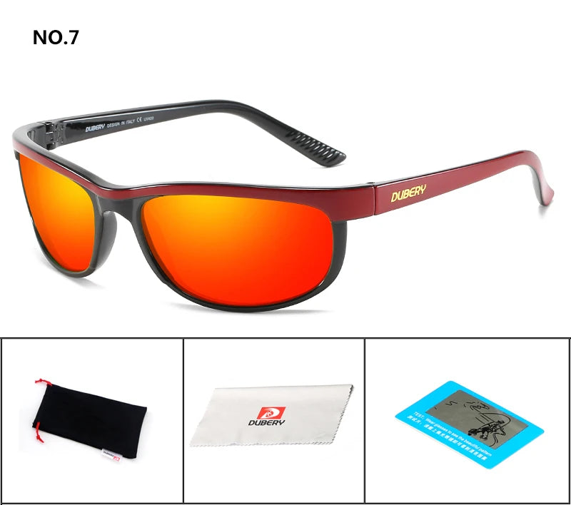 DUBERY Vintage Sunglasses Polarized Men's Sun Glasses For Men UV400 Shades Driving Black Square Oculos Male 10 Colors Model 2027 C7 D2027