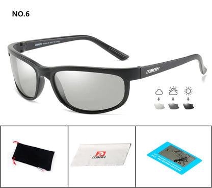 DUBERY Vintage Sunglasses Polarized Men's Sun Glasses For Men UV400 Shades Driving Black Square Oculos Male 10 Colors Model 2027 C6 D2027